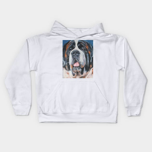 Saint Bernard Fine Art Painting Kids Hoodie by LASHEPARD